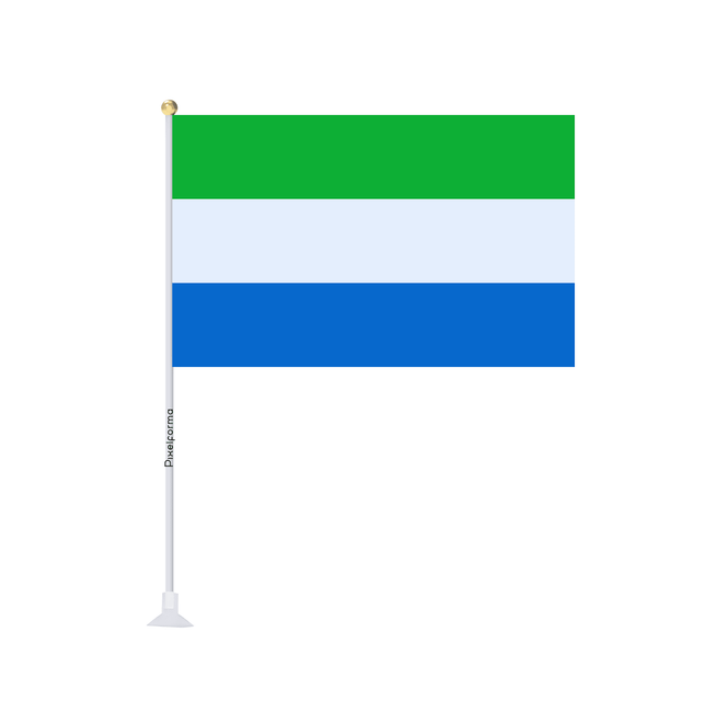Mini drapeau ventouse Drapeau de Sierra Leone - Pixelforma 