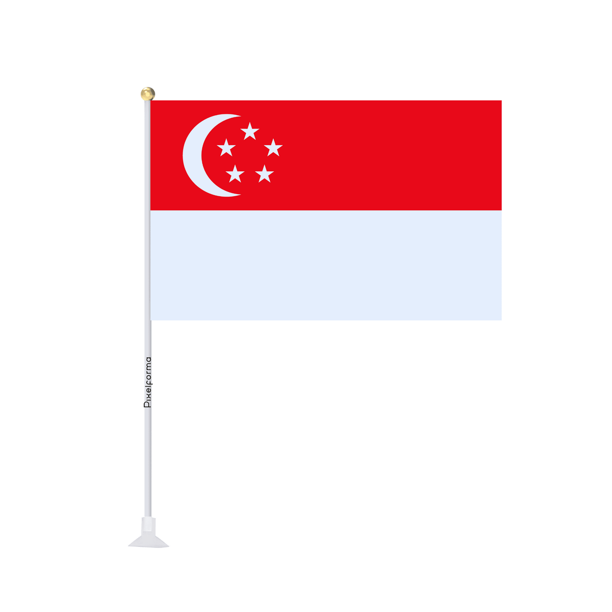 Mini drapeau ventouse Drapeau de Singapour - Pixelforma 