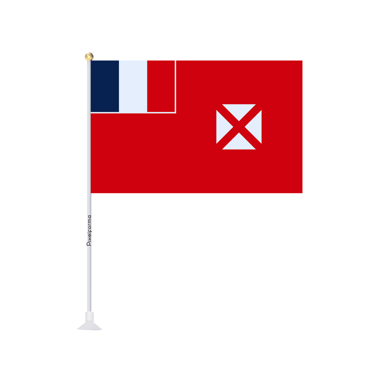 Mini drapeau ventouse Drapeau de Wallis-et-Futuna - Pixelforma 