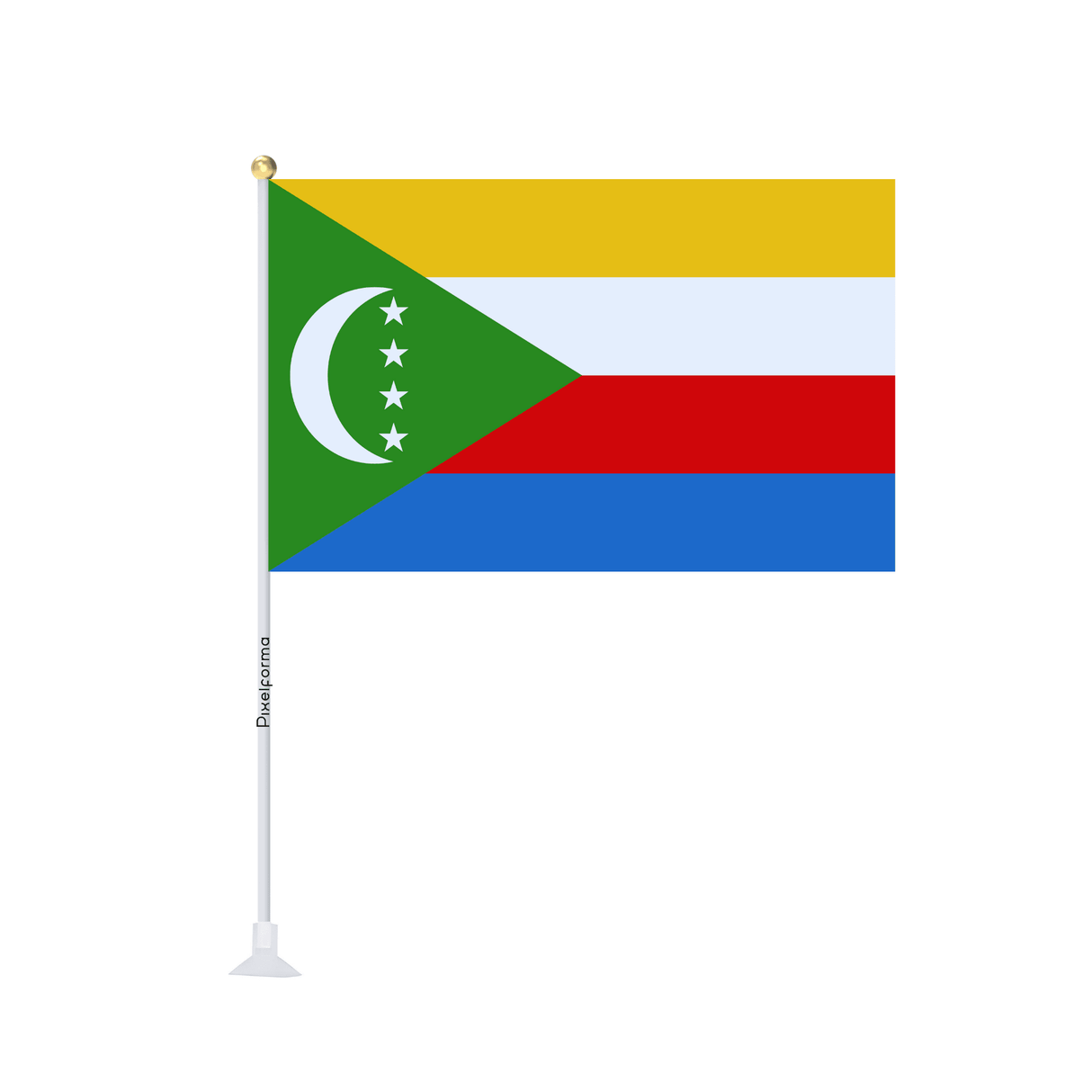 Mini drapeau ventouse Drapeau des Comores - Pixelforma 