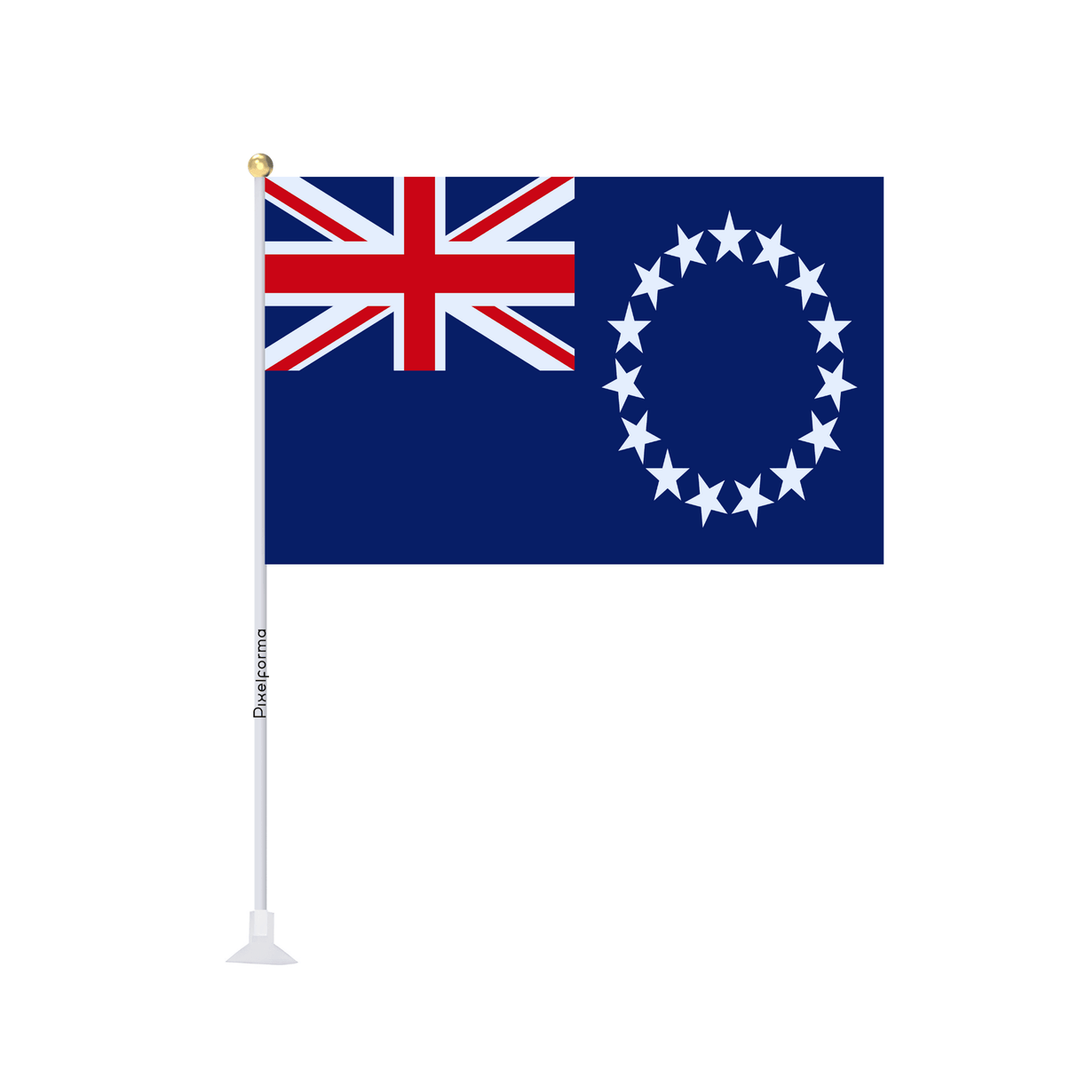 Mini drapeau ventouse Drapeau des îles Cook - Pixelforma 
