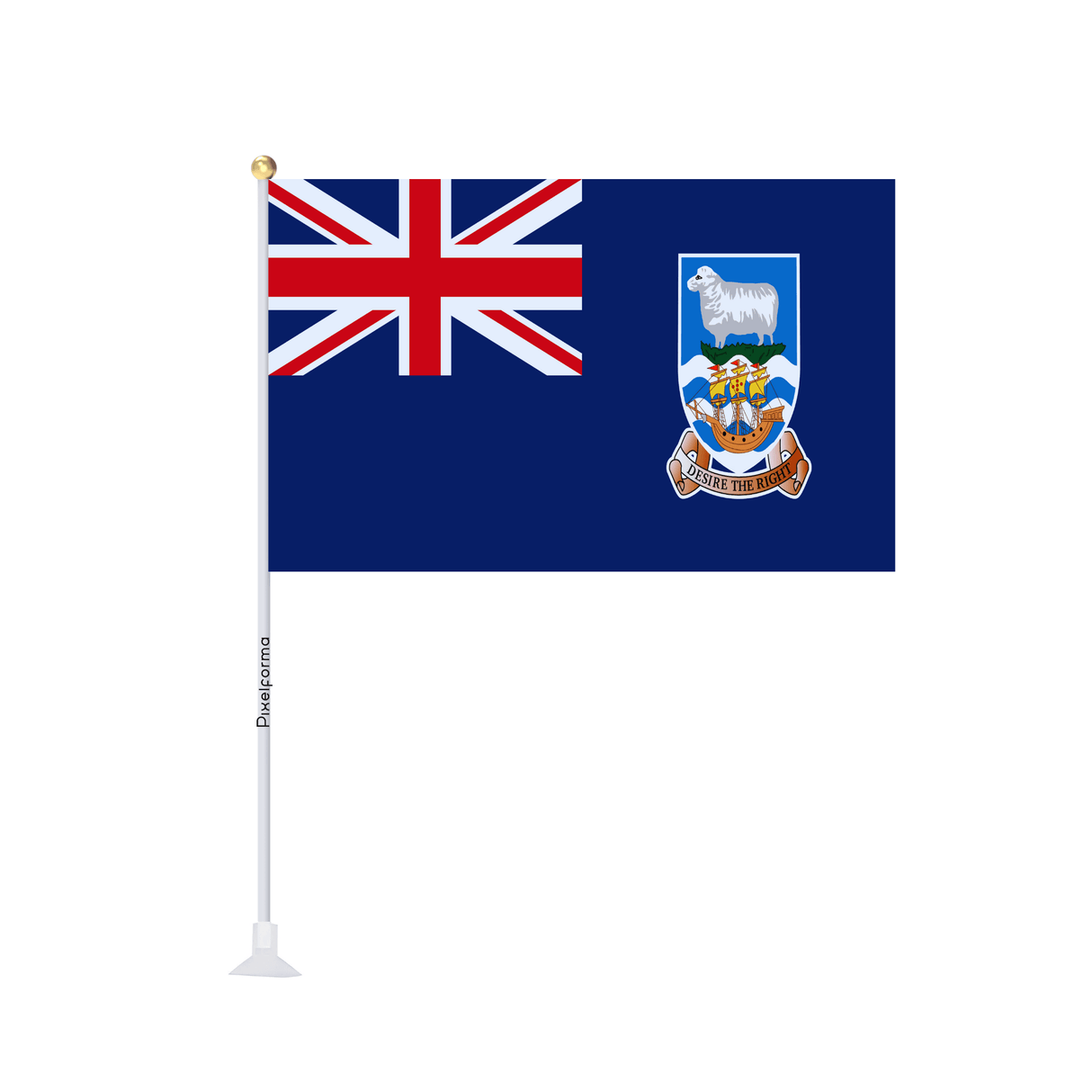 Mini drapeau ventouse Drapeau des îles Malouines - Pixelforma 