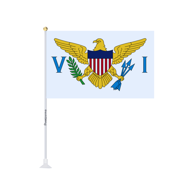 Mini drapeau ventouse Drapeau des Îles Vierges des États-Unis - Pixelforma 