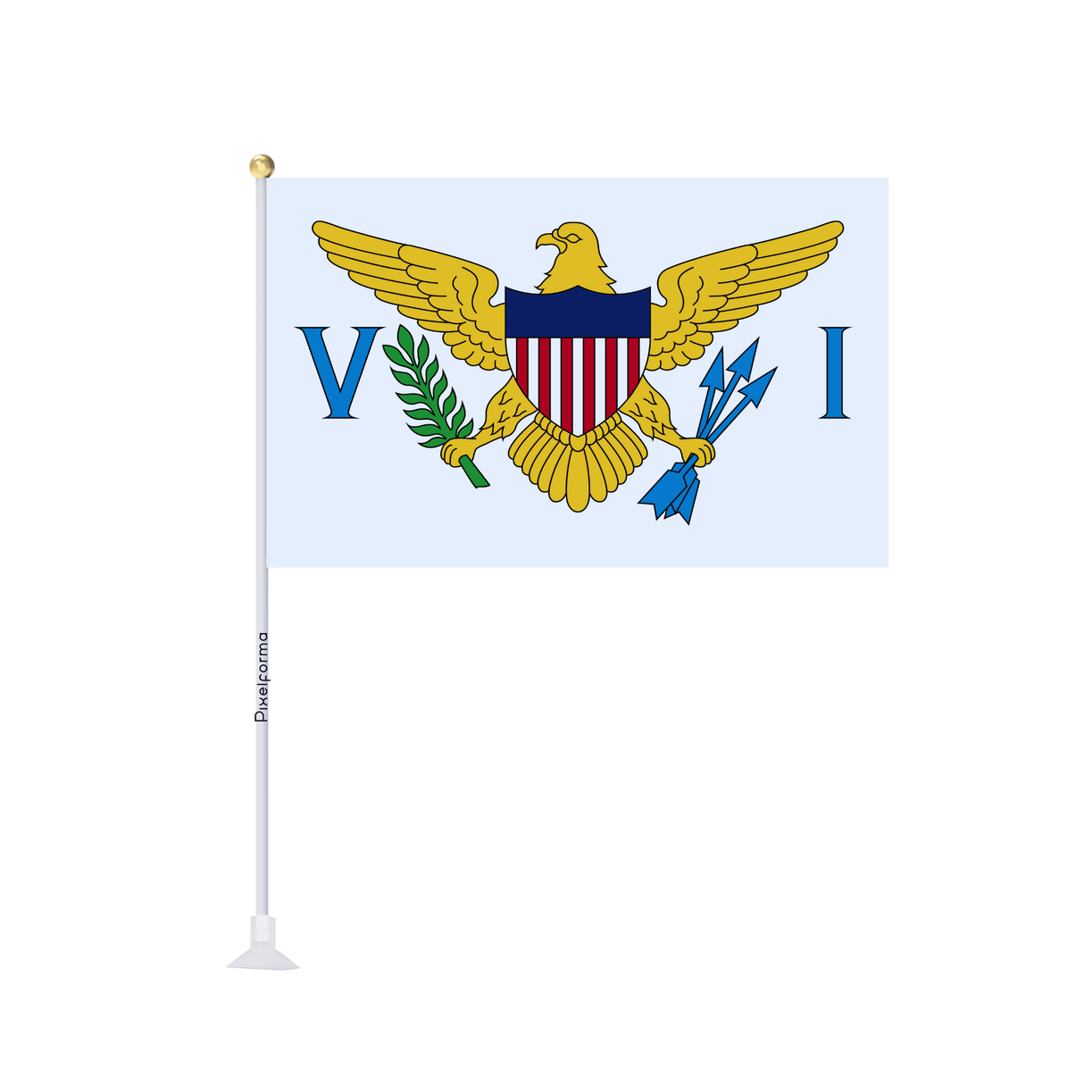 Mini drapeau ventouse Drapeau des Îles Vierges des États-Unis - Pixelforma