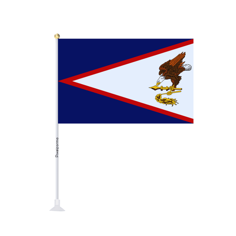 Mini drapeau ventouse Drapeau des Samoa américaines - Pixelforma 