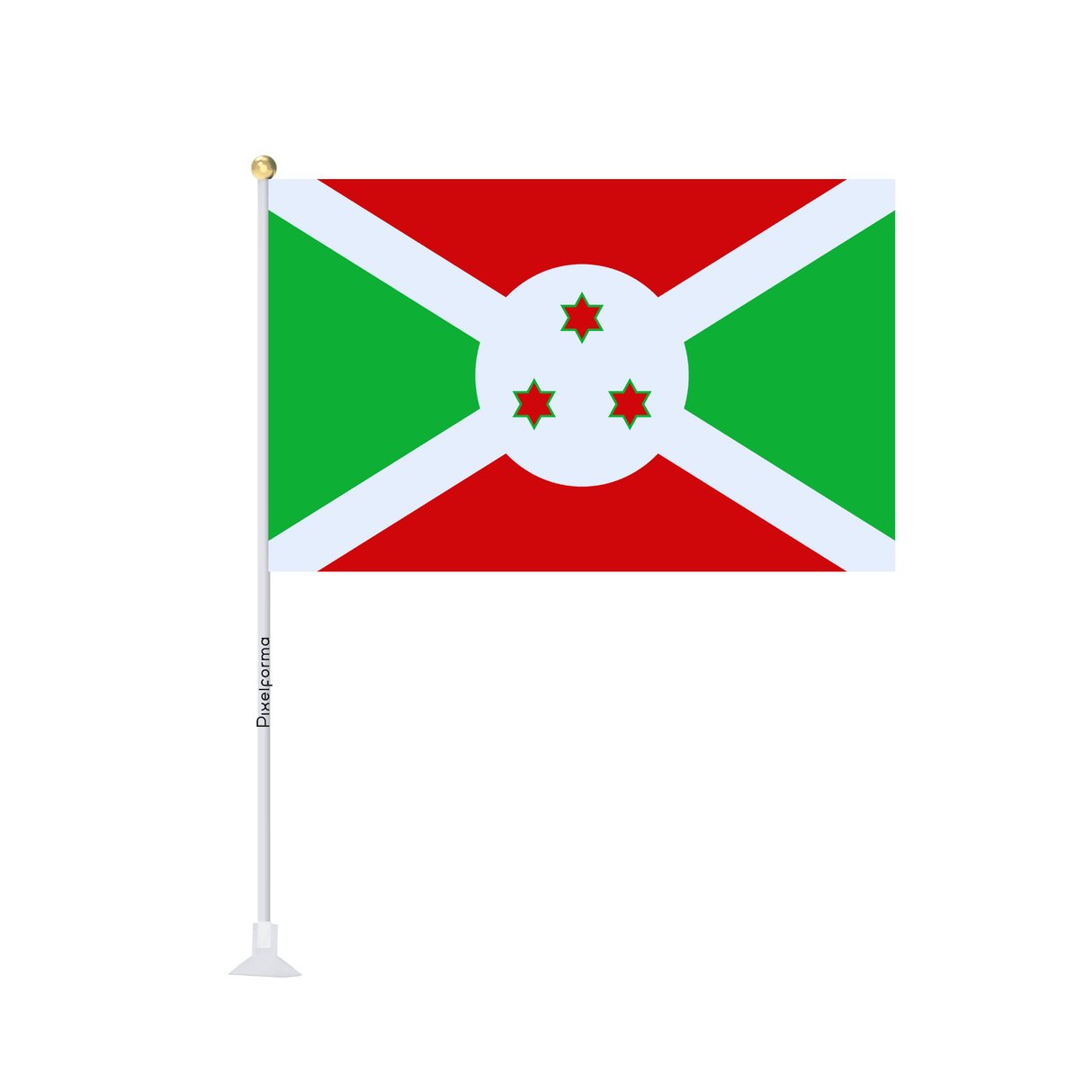 Mini drapeau ventouse Drapeau du Burundi - Pixelforma