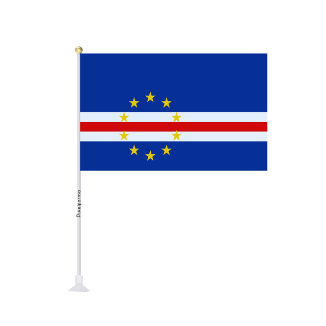 Mini drapeau ventouse Drapeau du Cap-Vert - Pixelforma 