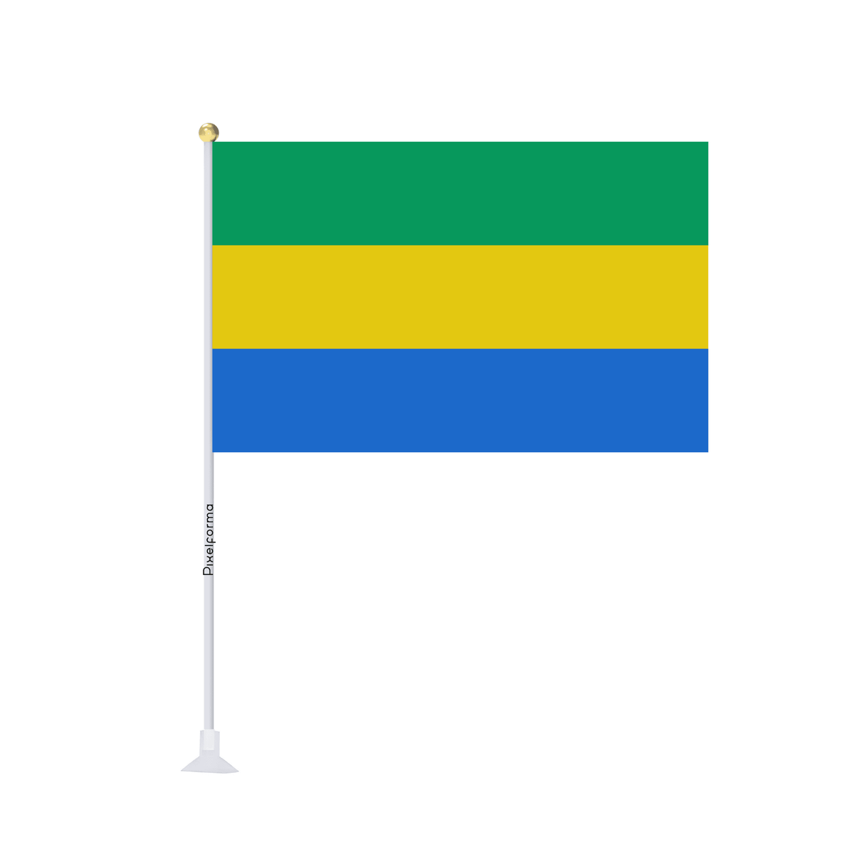 Mini drapeau ventouse Drapeau du Gabon - Pixelforma 