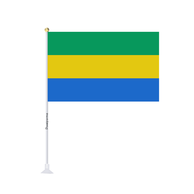 Mini drapeau ventouse Drapeau du Gabon - Pixelforma