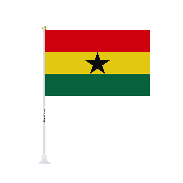 Mini drapeau ventouse Drapeau du Ghana - Pixelforma 