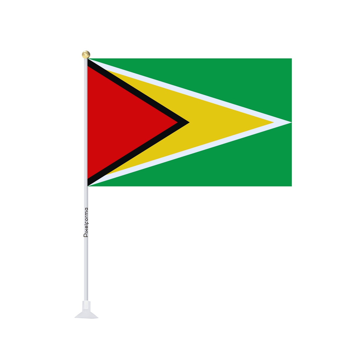 Mini drapeau ventouse Drapeau du Guyana - Pixelforma 
