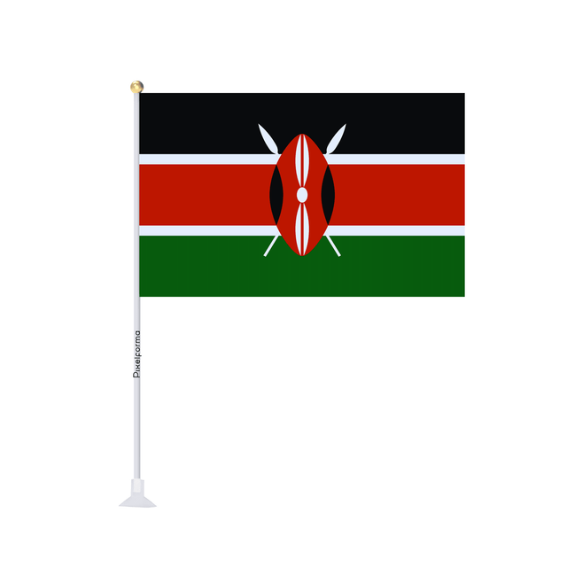 Mini drapeau ventouse Drapeau du Kenya - Pixelforma 