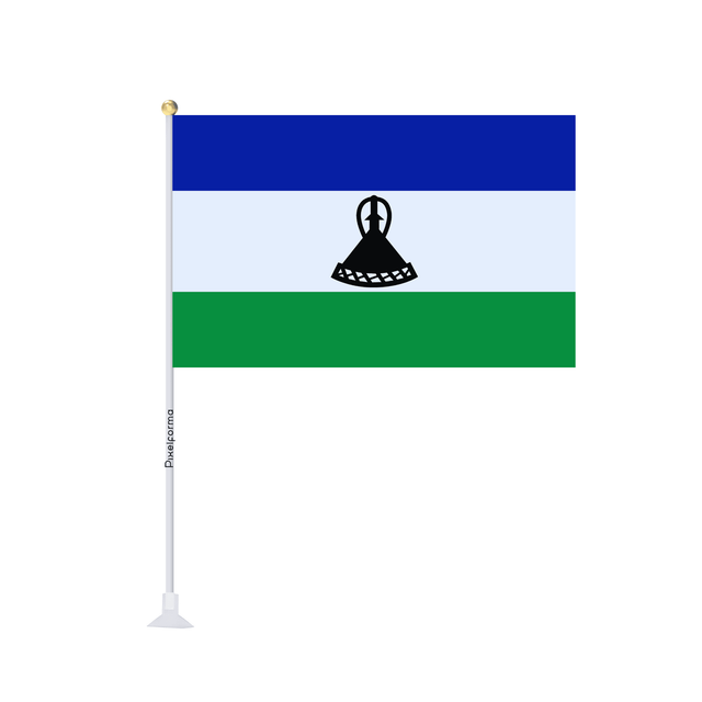 Mini drapeau ventouse Drapeau du Lesotho - Pixelforma 