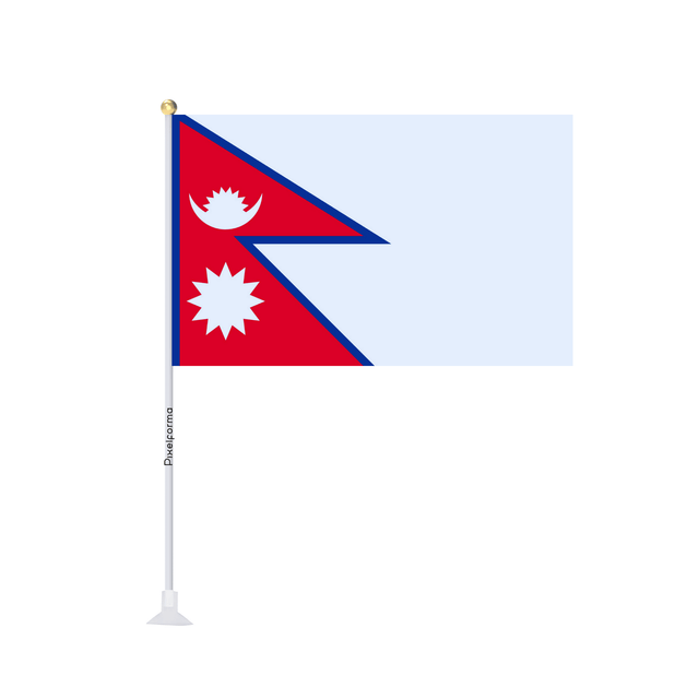 Mini drapeau ventouse Drapeau du Népal - Pixelforma 
