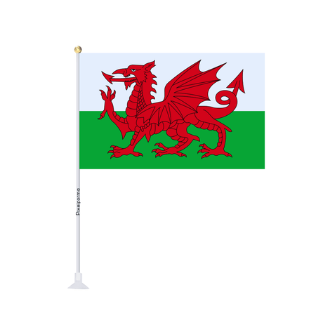 Mini drapeau ventouse Drapeau du pays de Galles - Pixelforma 