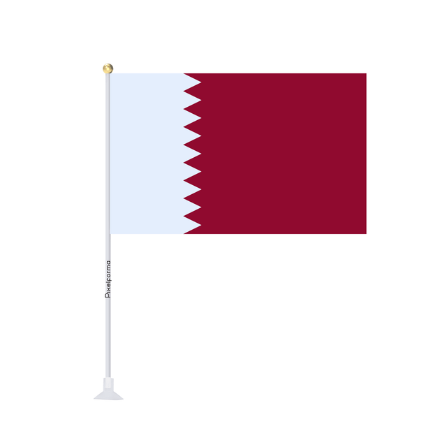 Mini drapeau ventouse Drapeau du Qatar - Pixelforma 