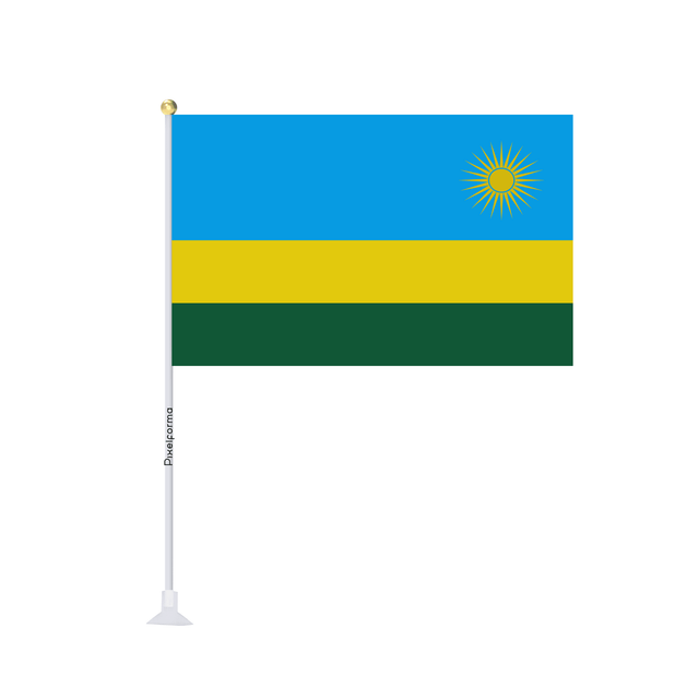 Mini drapeau ventouse Drapeau du Rwanda - Pixelforma 
