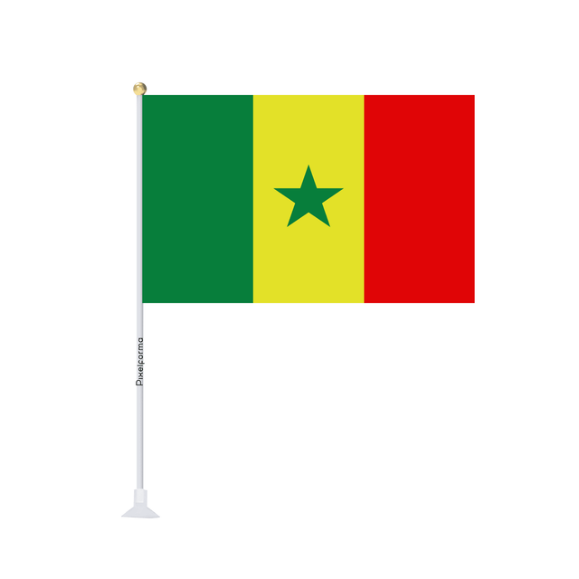 Mini drapeau ventouse Drapeau du Sénégal - Pixelforma 