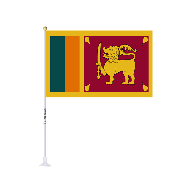 Mini drapeau ventouse Drapeau du Sri Lanka - Pixelforma 
