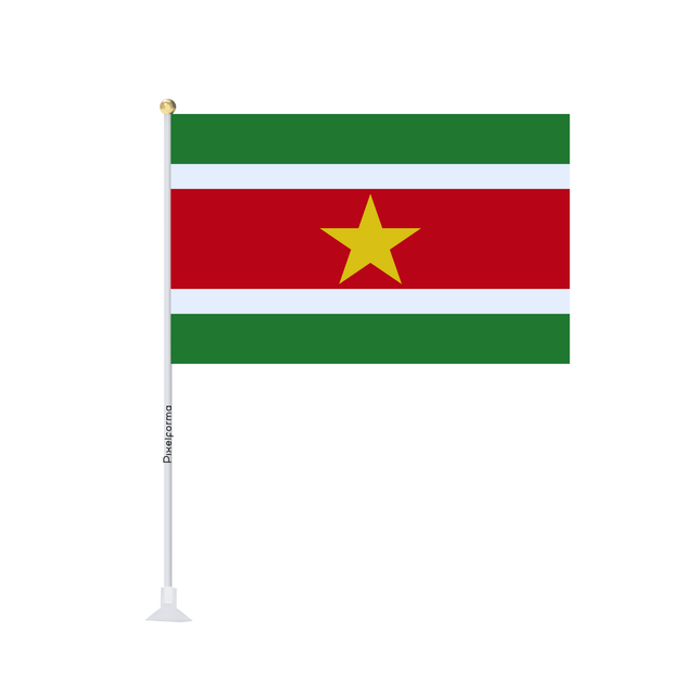 Mini drapeau ventouse Drapeau du Suriname - Pixelforma