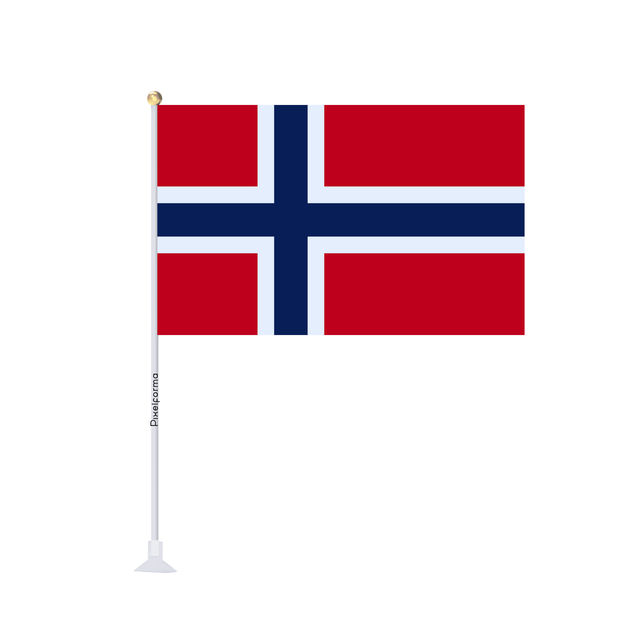 Mini drapeau ventouse Drapeau du Svalbard et de Jan Mayen - Pixelforma