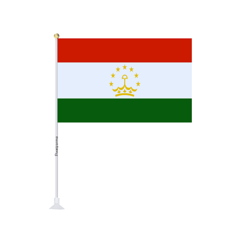 Mini drapeau ventouse Drapeau du Tadjikistan - Pixelforma 