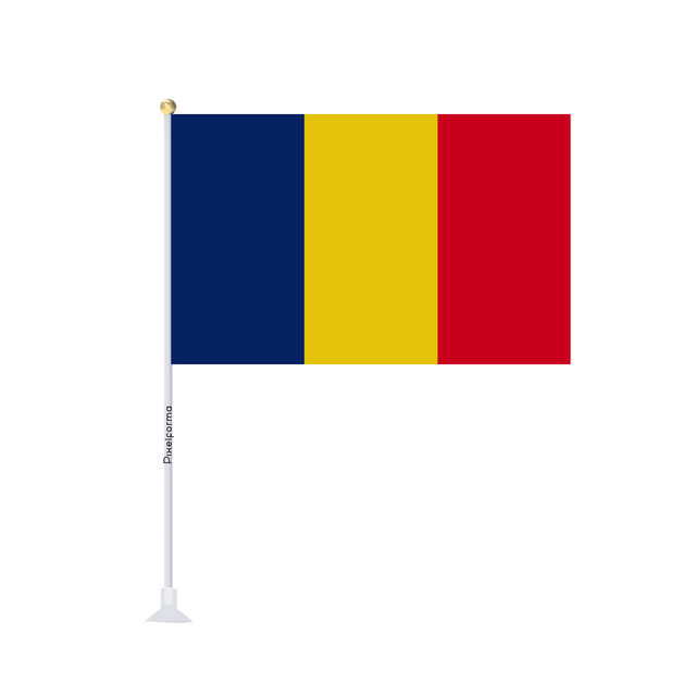 Mini drapeau ventouse Drapeau du Tchad - Pixelforma 