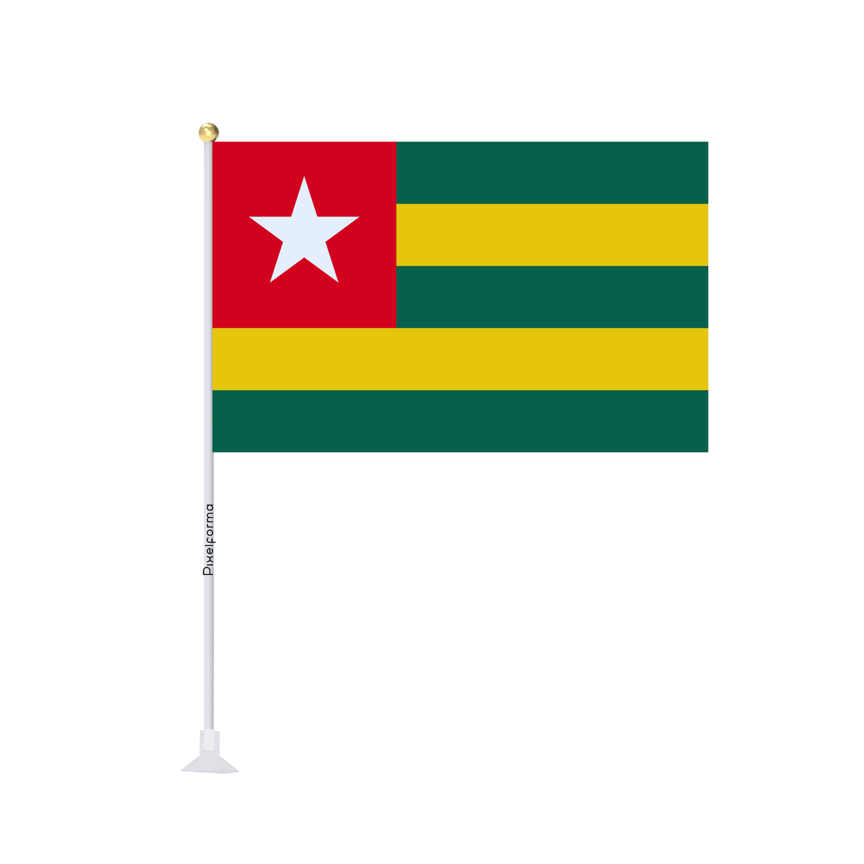 Mini drapeau ventouse Drapeau du Togo - Pixelforma