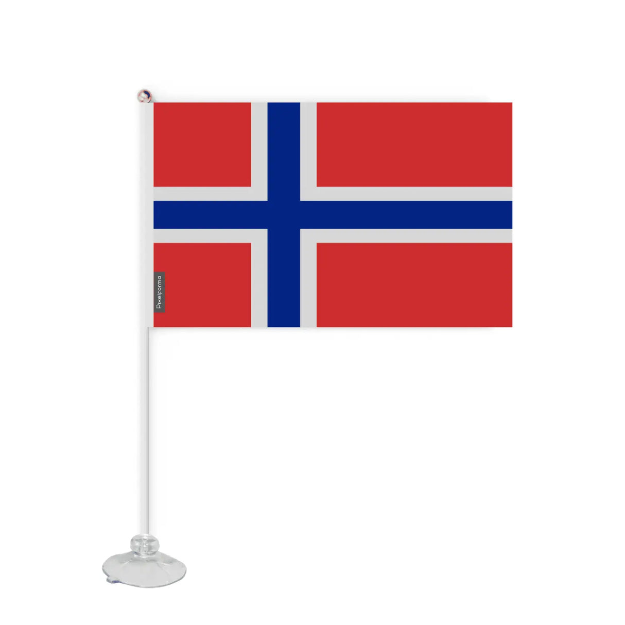 Mini drapeau ventouse du svalbard et de jan mayen en polyester - pixelforma