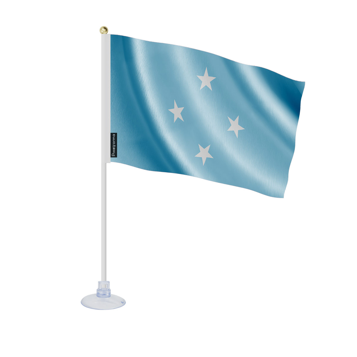 Mini drapeau ventouse états fédérés de micronésie en polyester - pixelforma
