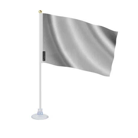 Mini drapeau ventouse gris en ployester - pixelforma