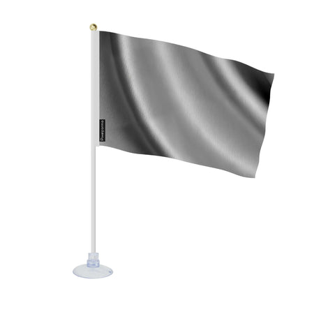 Mini drapeau ventouse gris foncé en ployester - pixelforma