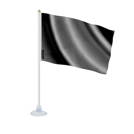 Mini drapeau ventouse gris noir en ployester - pixelforma