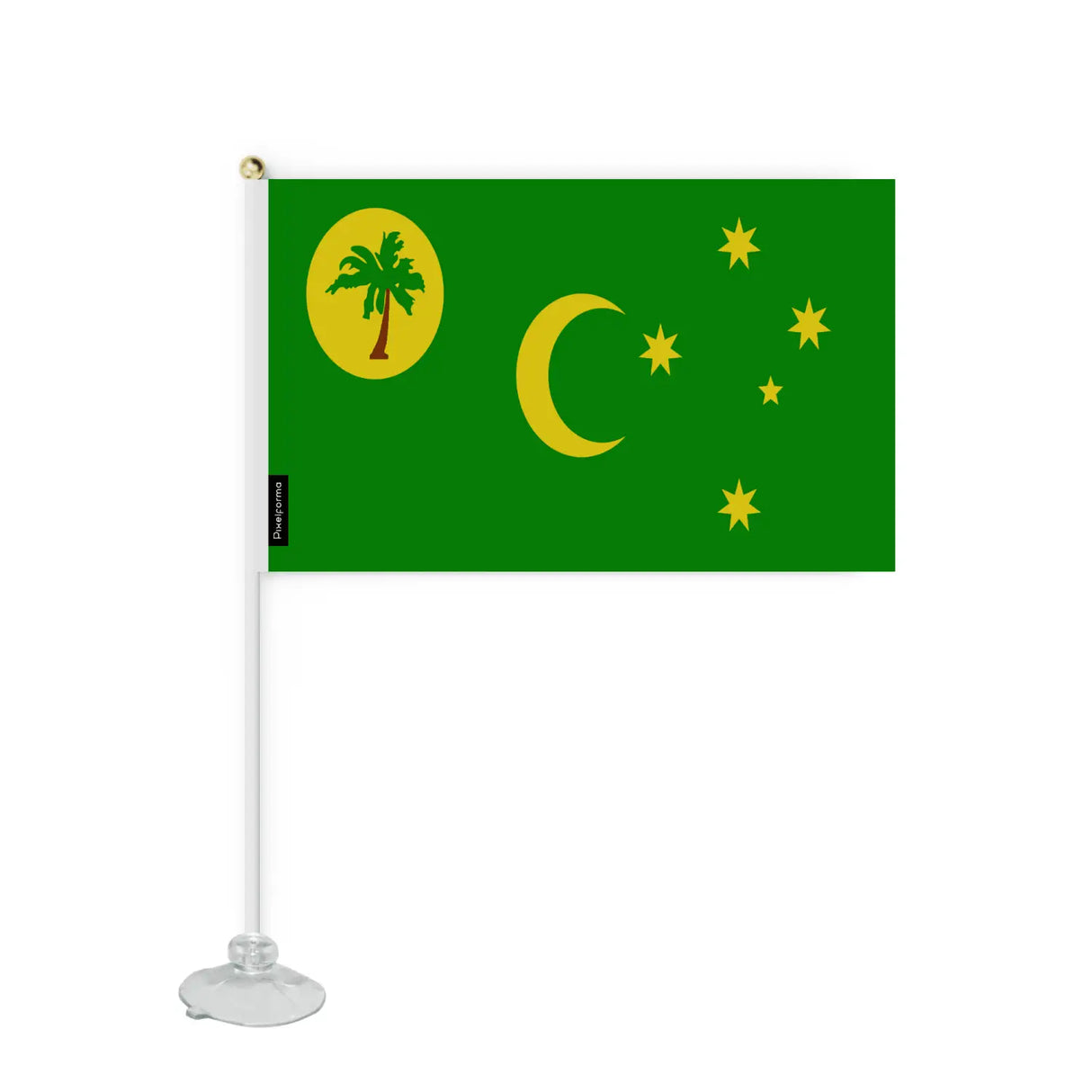 Mini drapeau ventouse îles cocos en polyester - pixelforma