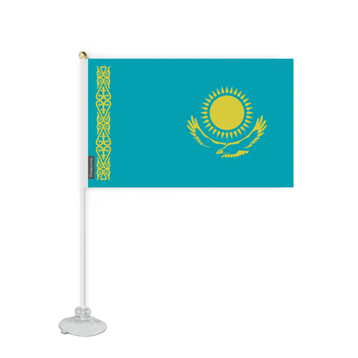 Mini Drapeau Ventouse Kazakhstan en Polyester - Pixelforma 