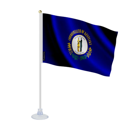 Mini drapeau kentucky en polyester avec ventouse pratique