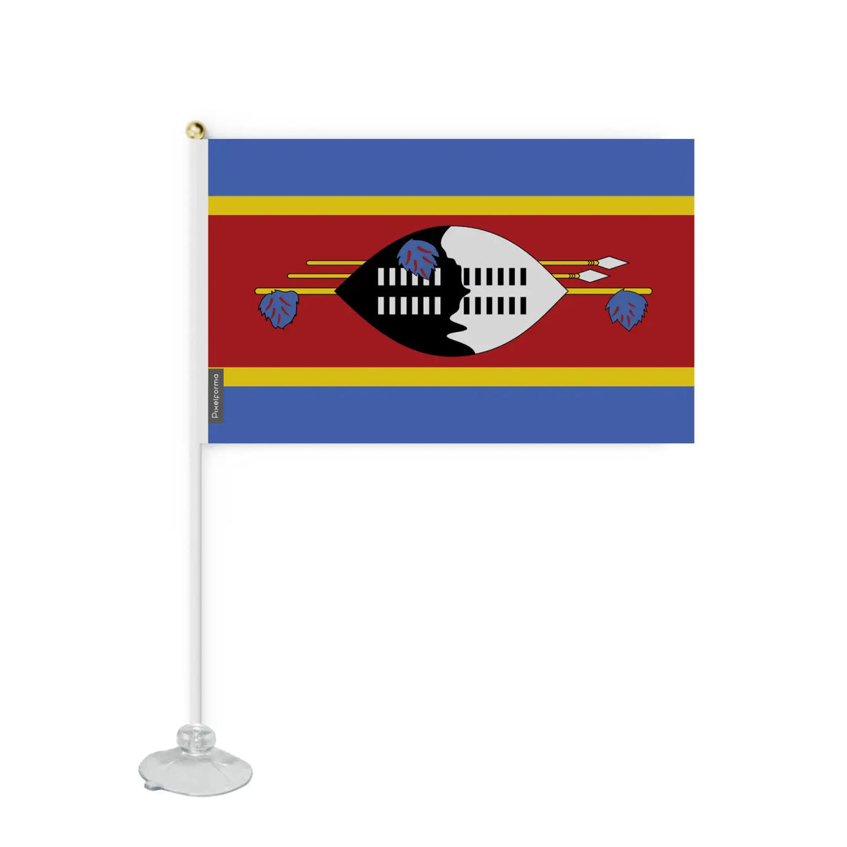 Mini drapeau ventouse l’eswatini en polyester - pixelforma