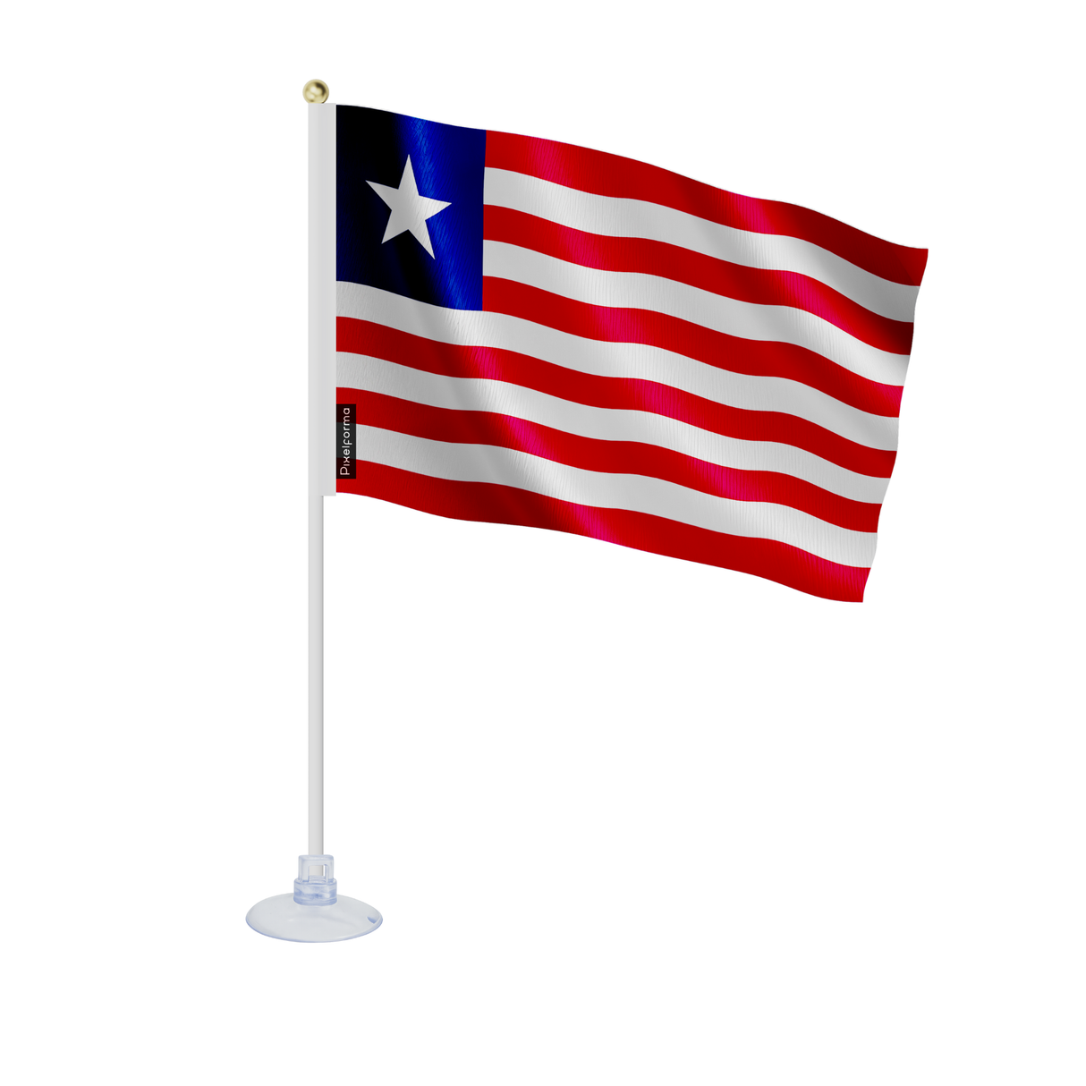 Mini drapeau ventouse liberia en polyester - pixelforma