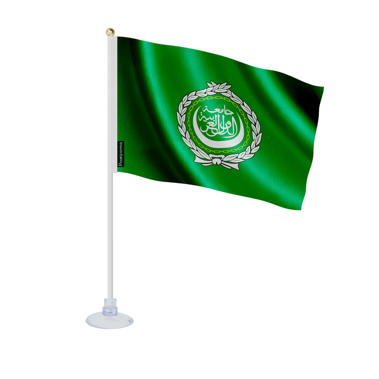 Mini drapeau ligue arabe en polyester avec ventouse