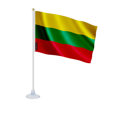Mini drapeau lituanie en polyester avec ventouse