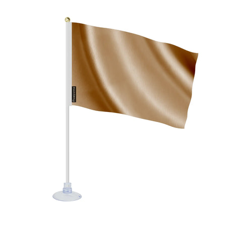 Mini drapeau ventouse marron en ployester - pixelforma