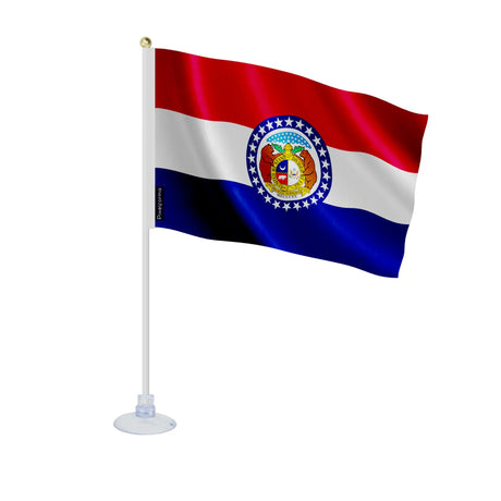 Mini drapeau missouri en polyester avec ventouse