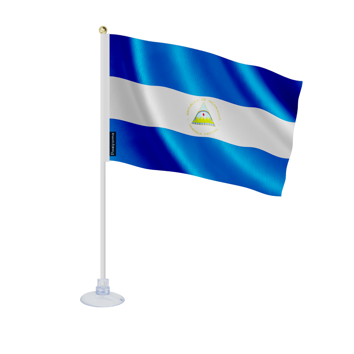 Mini drapeau ventouse nicaragua en polyester - pixelforma