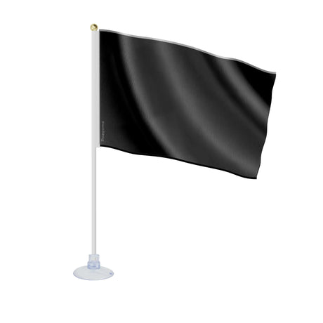 Mini drapeau ventouse noir en ployester - pixelforma