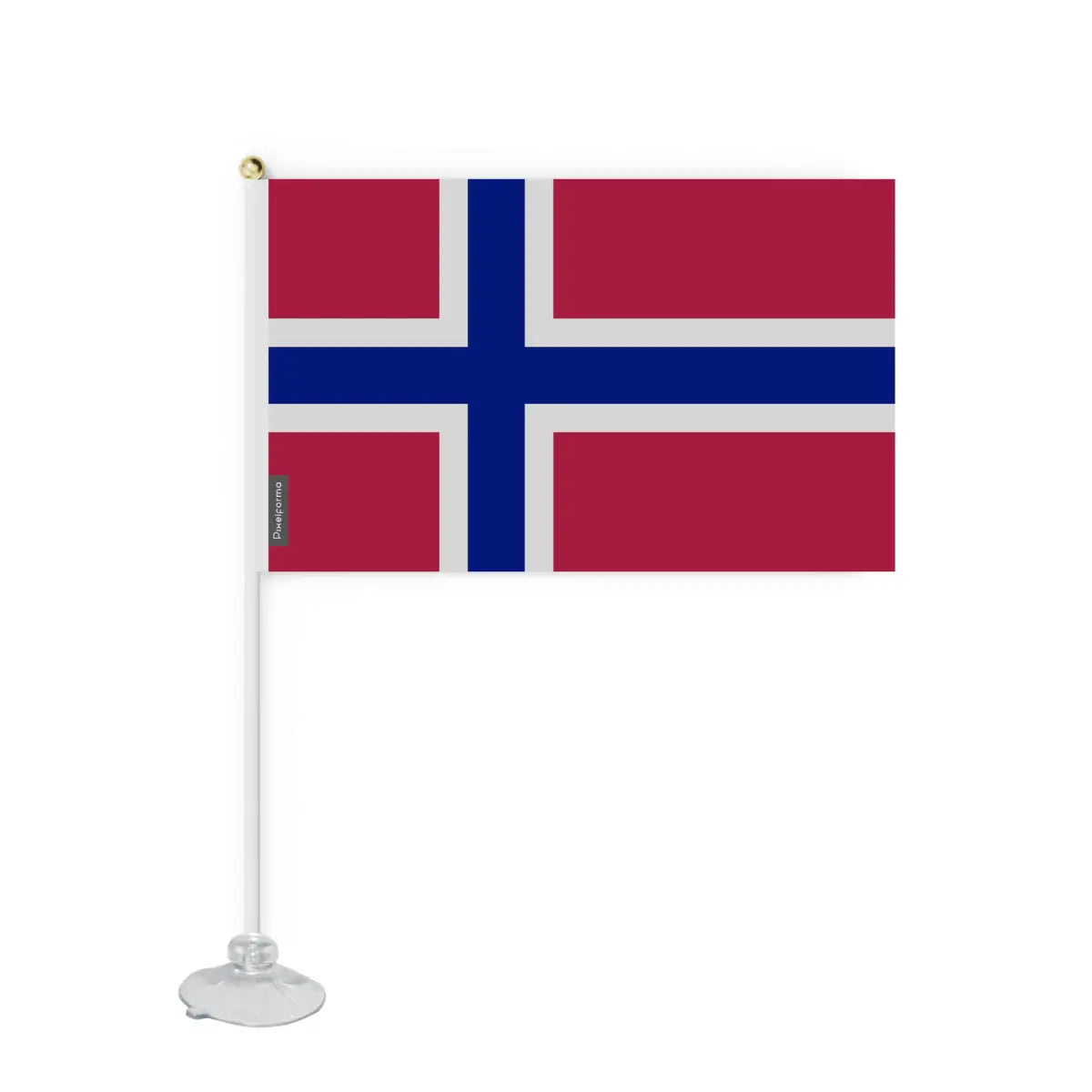 Mini Drapeau Ventouse Norvège en Polyester - Pixelforma 