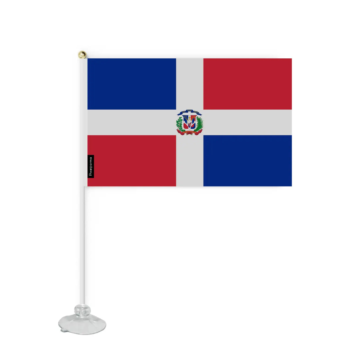 Mini drapeau ventouse république dominicaine en polyester - pixelforma