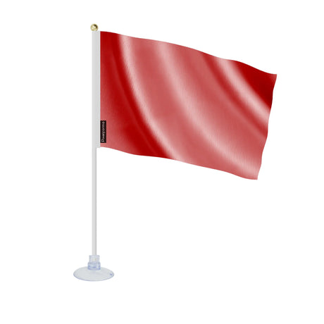 Mini drapeau ventouse rouge clair en ployester - pixelforma
