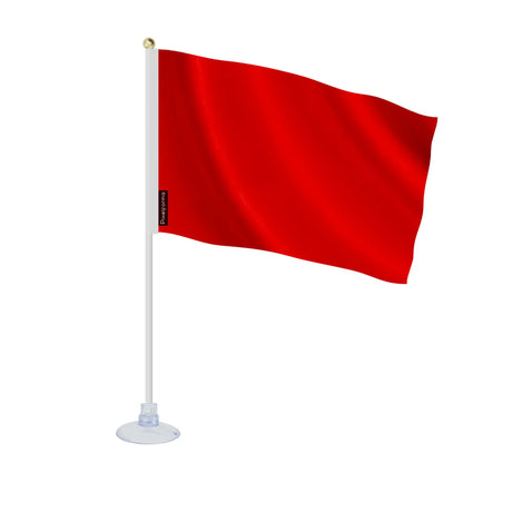 Mini drapeau ventouse rouge en ployester - pixelforma