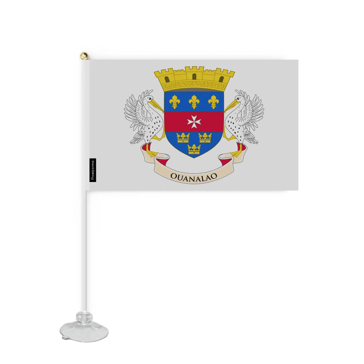 Mini drapeau ventouse saint-barthélemy en polyester - pixelforma
