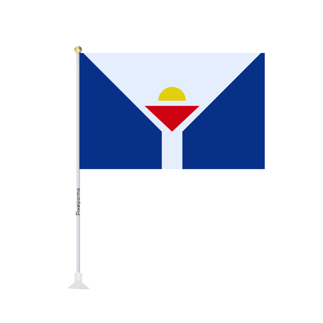 Mini drapeau ventouse Saint-Martin Antilles françaises - Pixelforma 